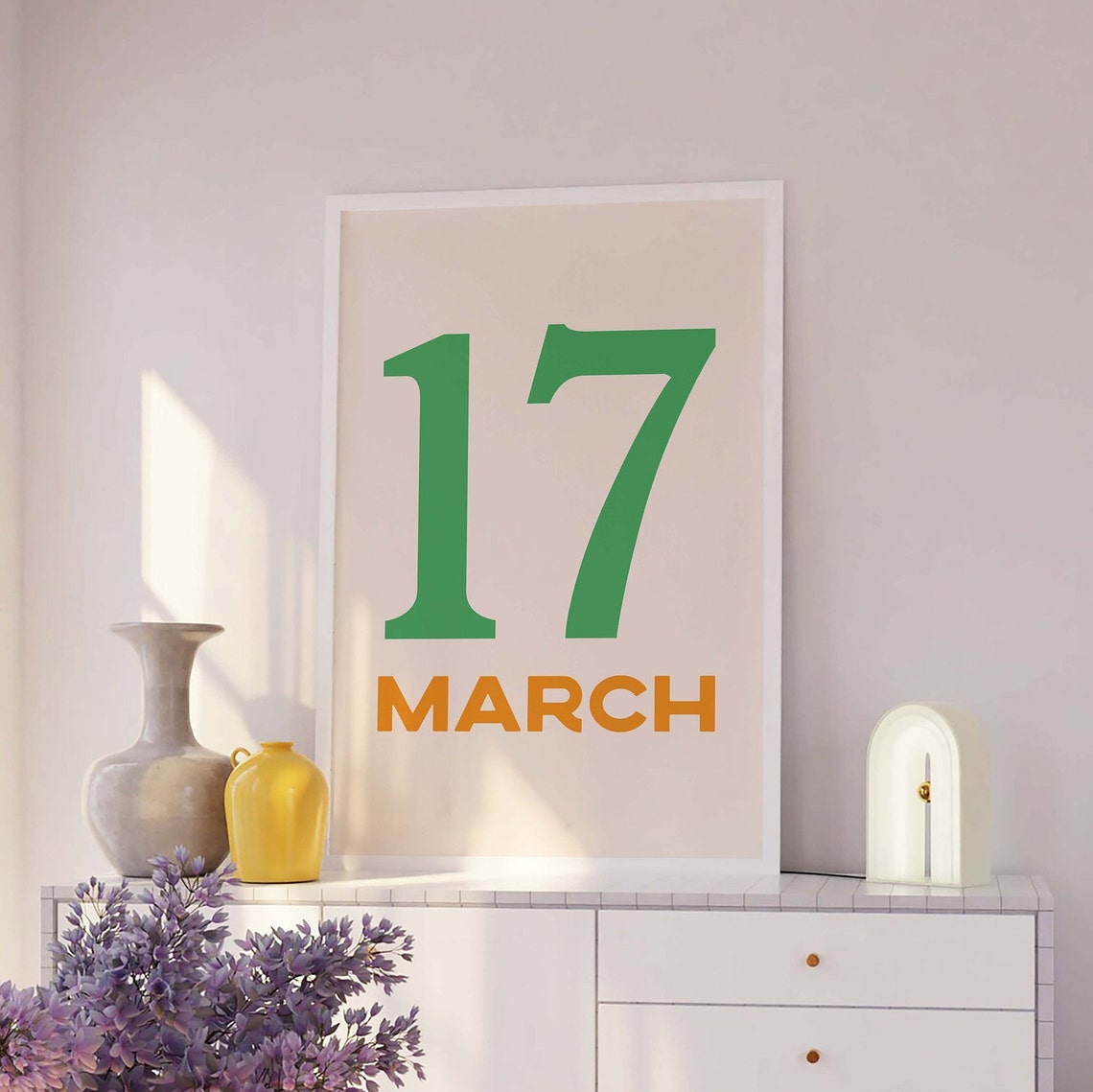 March 17 Print Art St Patricks Day Decor Green Wall Art Trendy St Paddys Day Cute Irish Print - Image 2