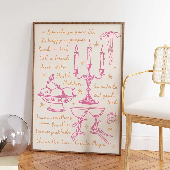 Handdrawn Quote Print Art Cute Illustrations Art Trendy Affirmation Wall Art Positivity Art
