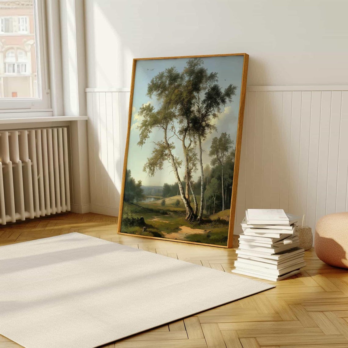 Birch Trees Summer Countryside Classic Oil Painting Scene Poster - Image 5