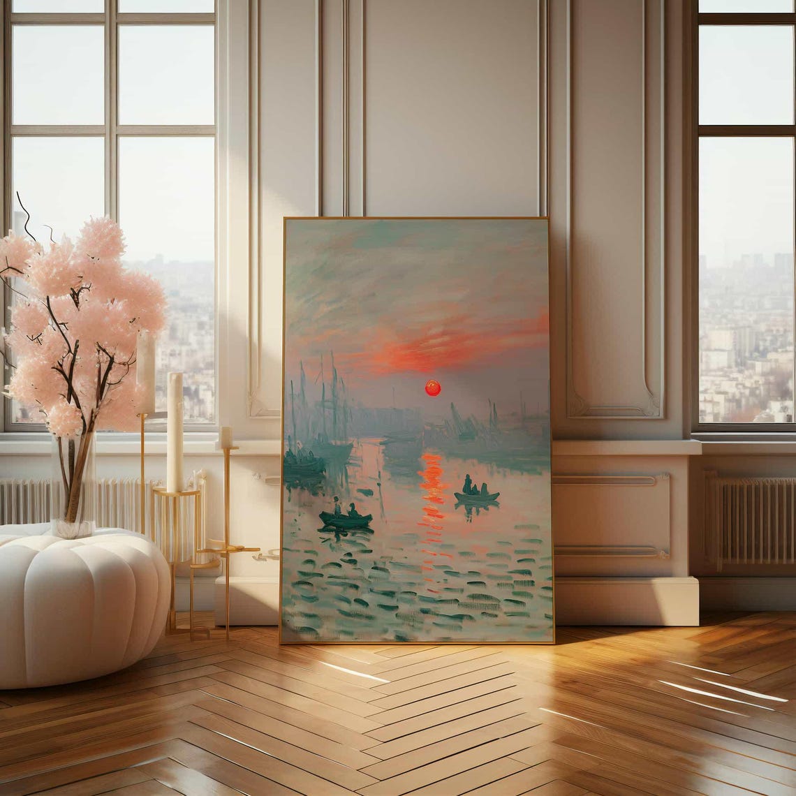 Claude Monet Impression Sunrise Harbor Boats Classic Art Poster - Image 4
