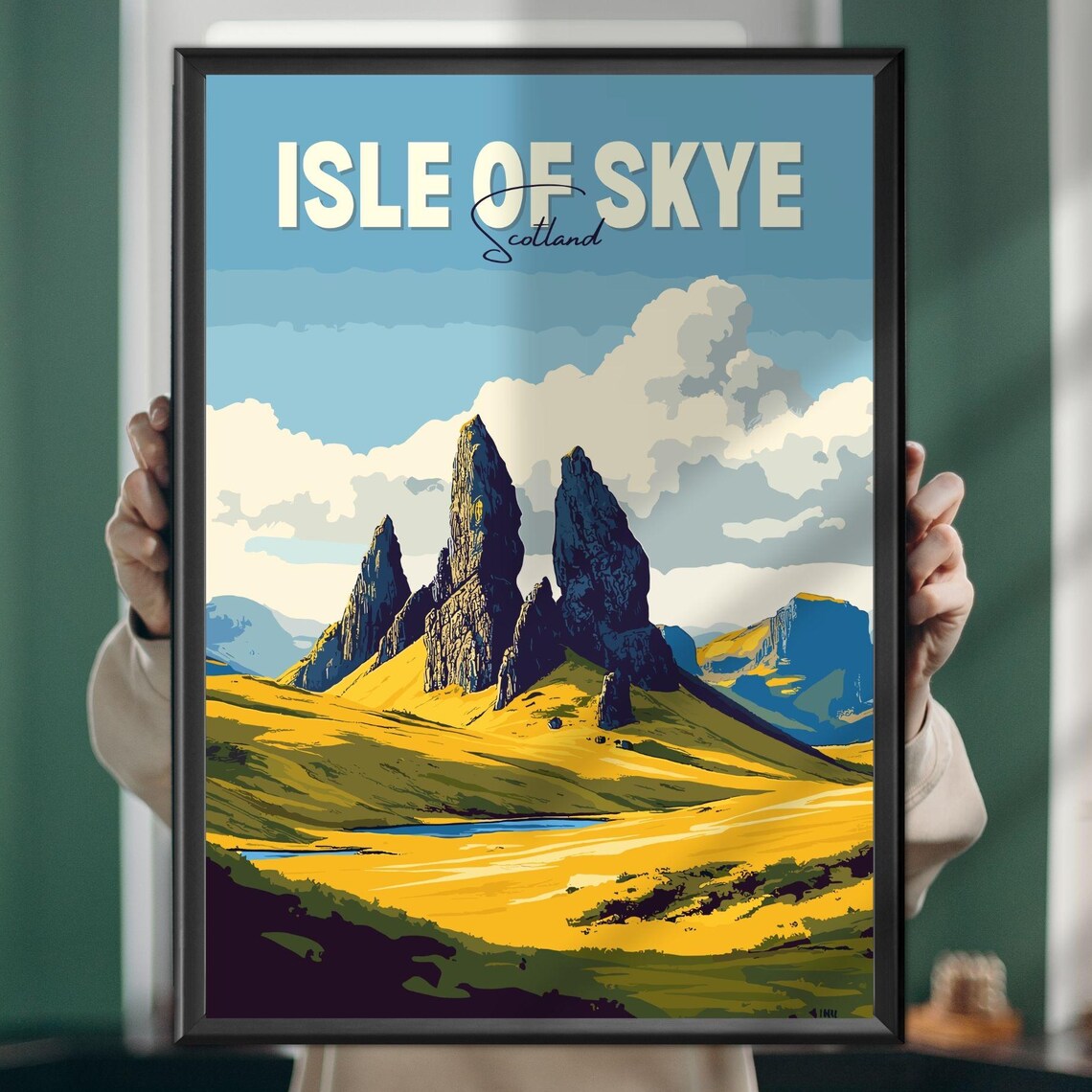 Isle Of Skye Scotland Old Man Of Storr Rock Peaks Travel Poster