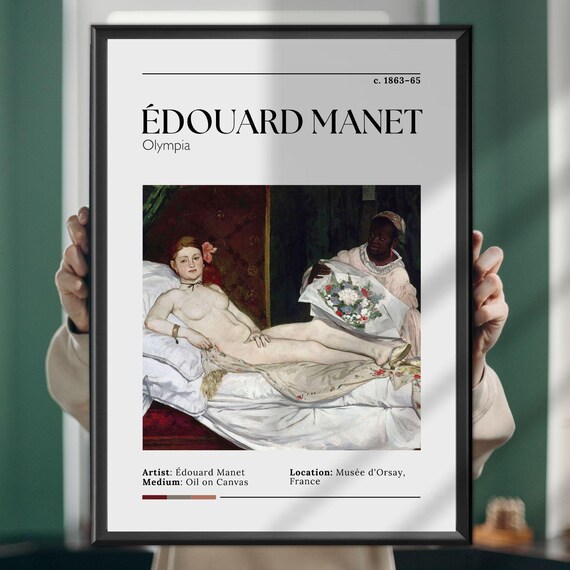 Edouard Manet Olympia c. 1863-65 Iconic Masterpiece Painting Art Poster