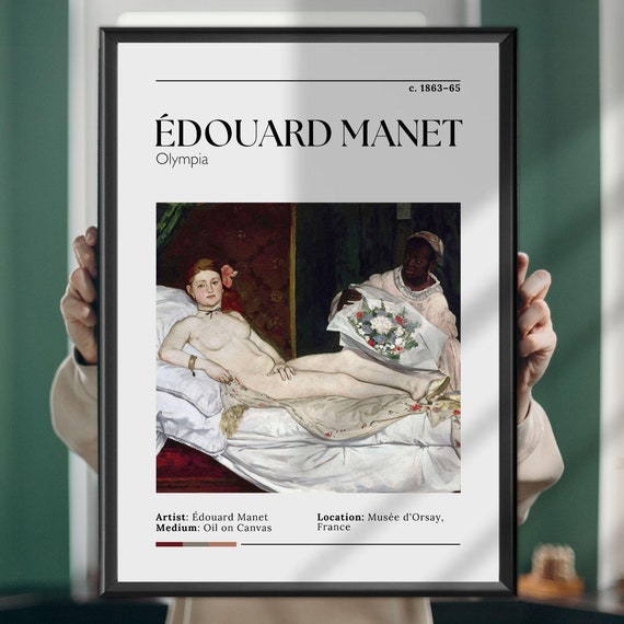 Olympia Douard Manet Art Print Famous Painting Impressionist Masterpiece Canvas Framed