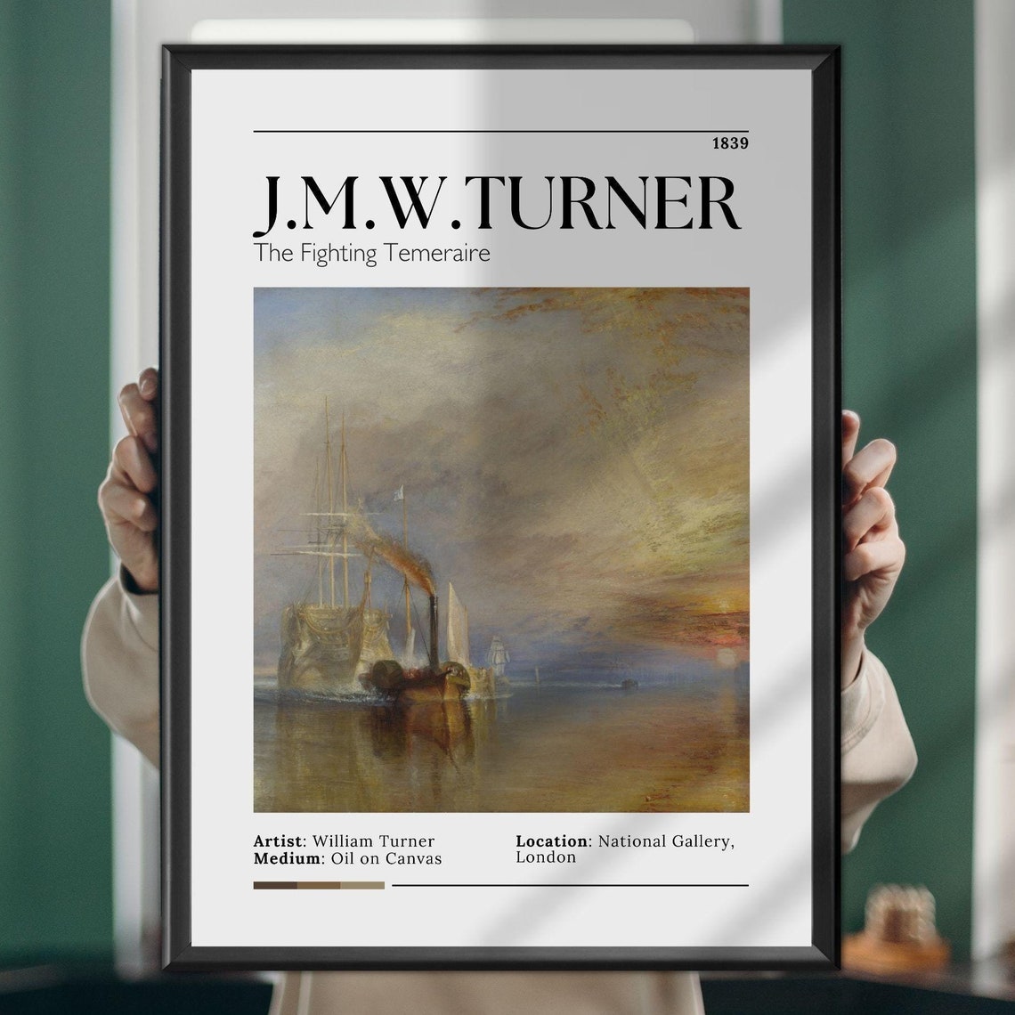 JMW Turner The Fighting Temeraire 1839 Sunset Seascape Art Poster