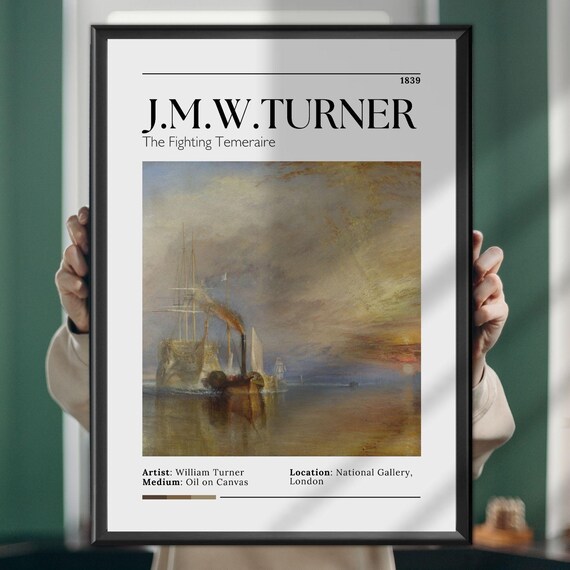 JMW Turner The Fighting Temeraire 1839 Sunset Seascape Art Poster