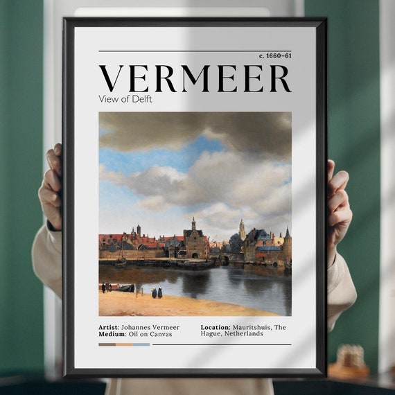 View Of Delft Johannes Vermeer Art Print Famous Painting Dutch Golden Age Canvas Framed