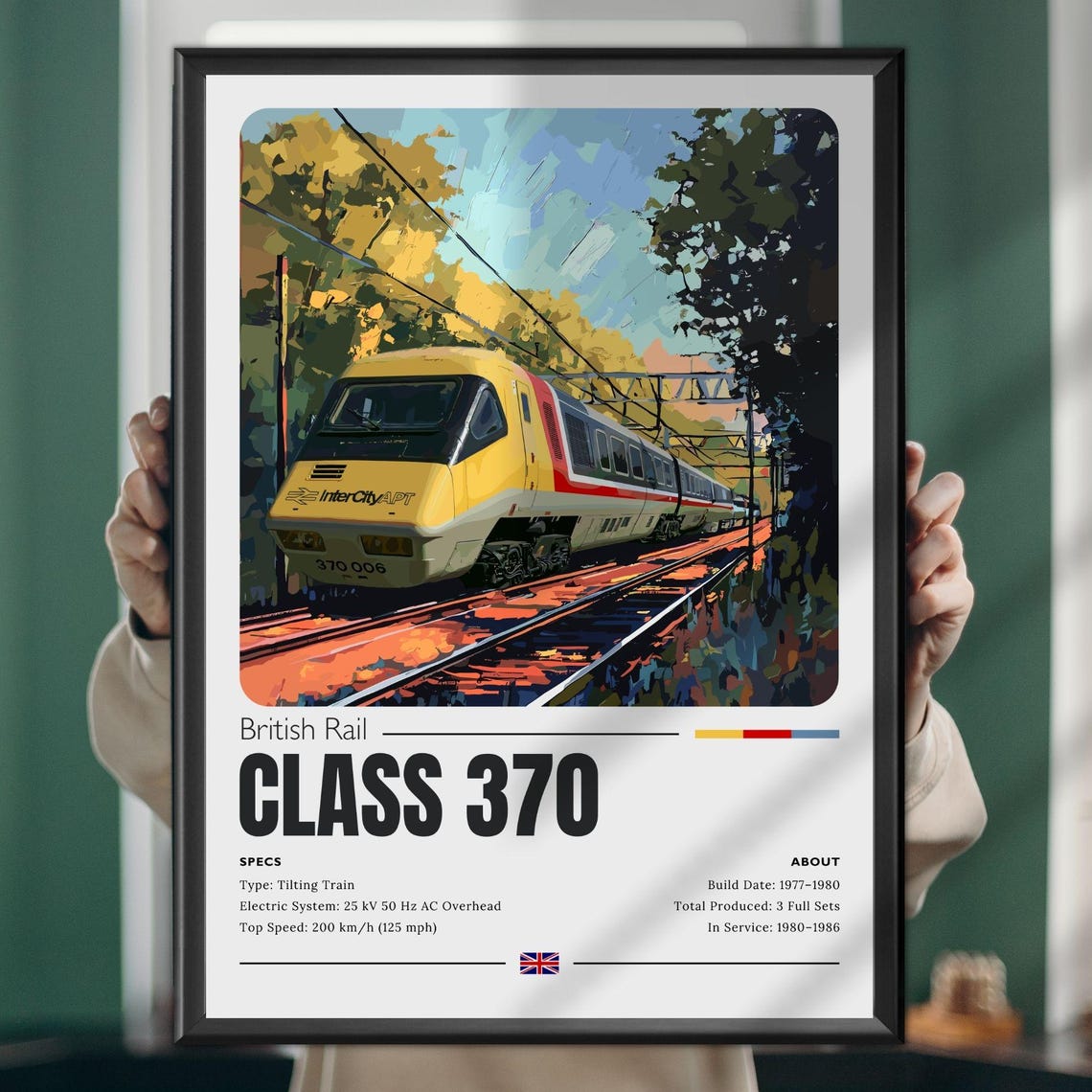 British Rail Class 370 InterCity APT Spec Sheet Train Poster