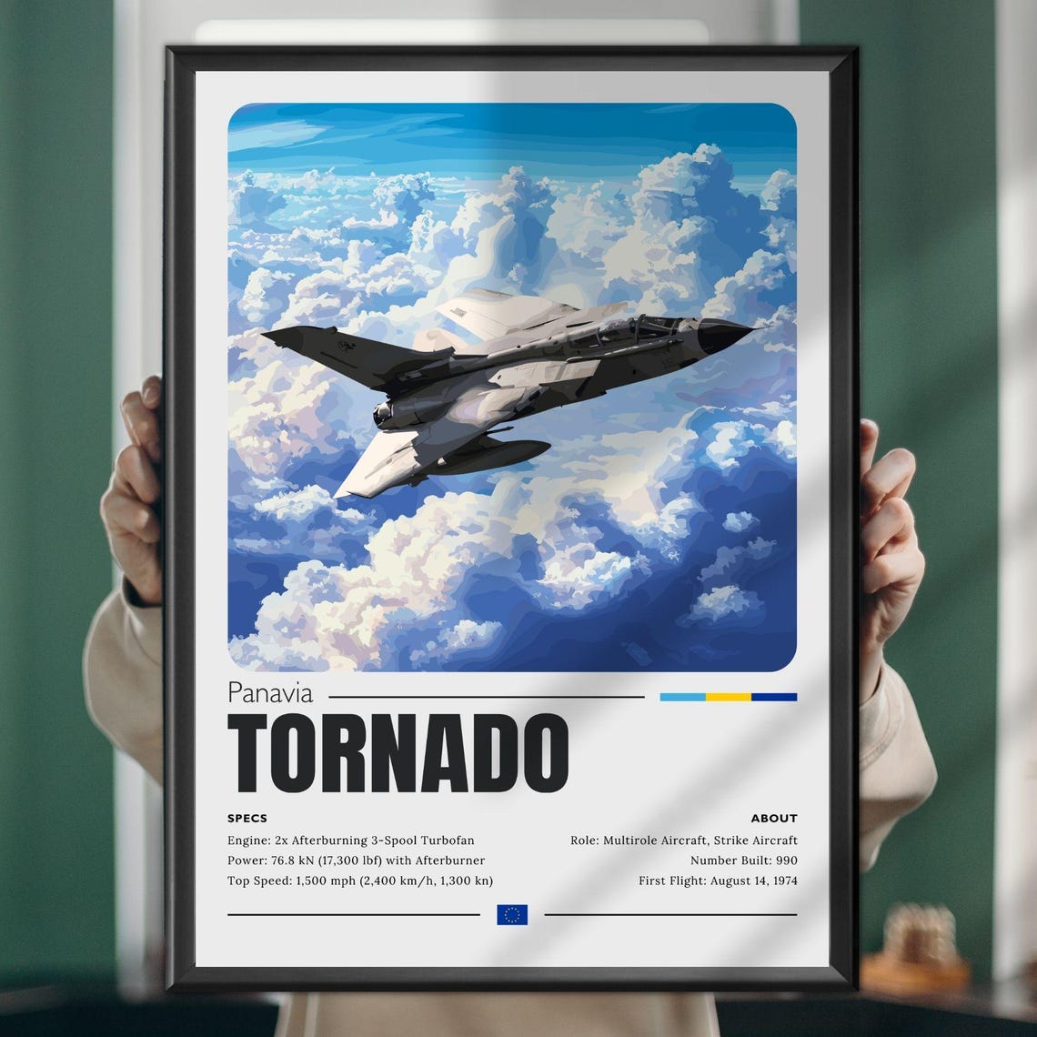 Panavia Tornado Fighter Jet Specs Sheet Military Aviation Poster