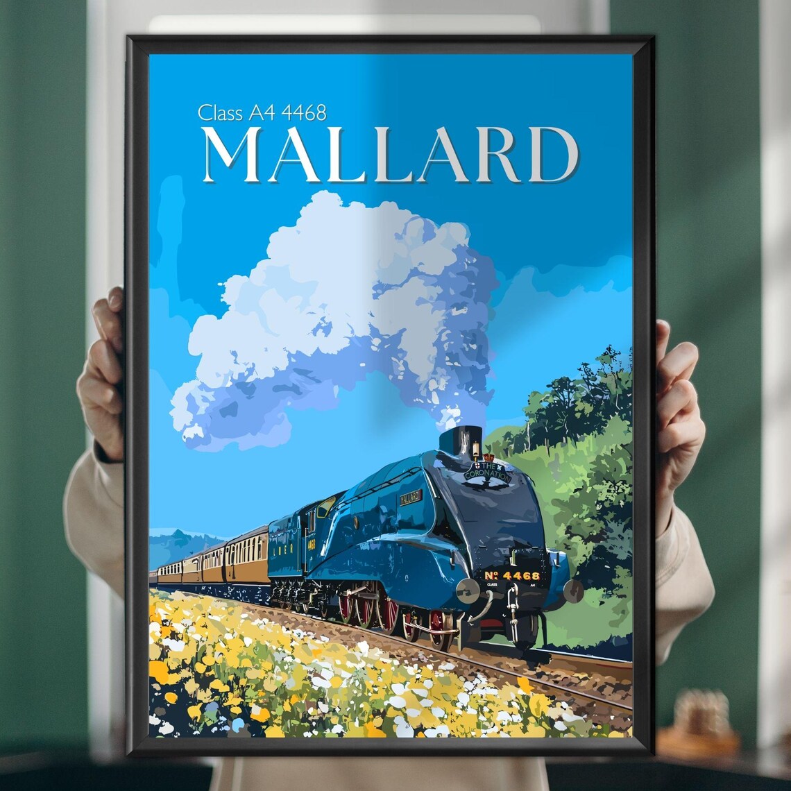 Mallard Steam Locomotive Train Railway Art Print