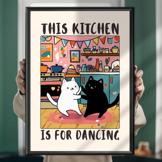 This Kitchen Is For Dancing Cat Poster