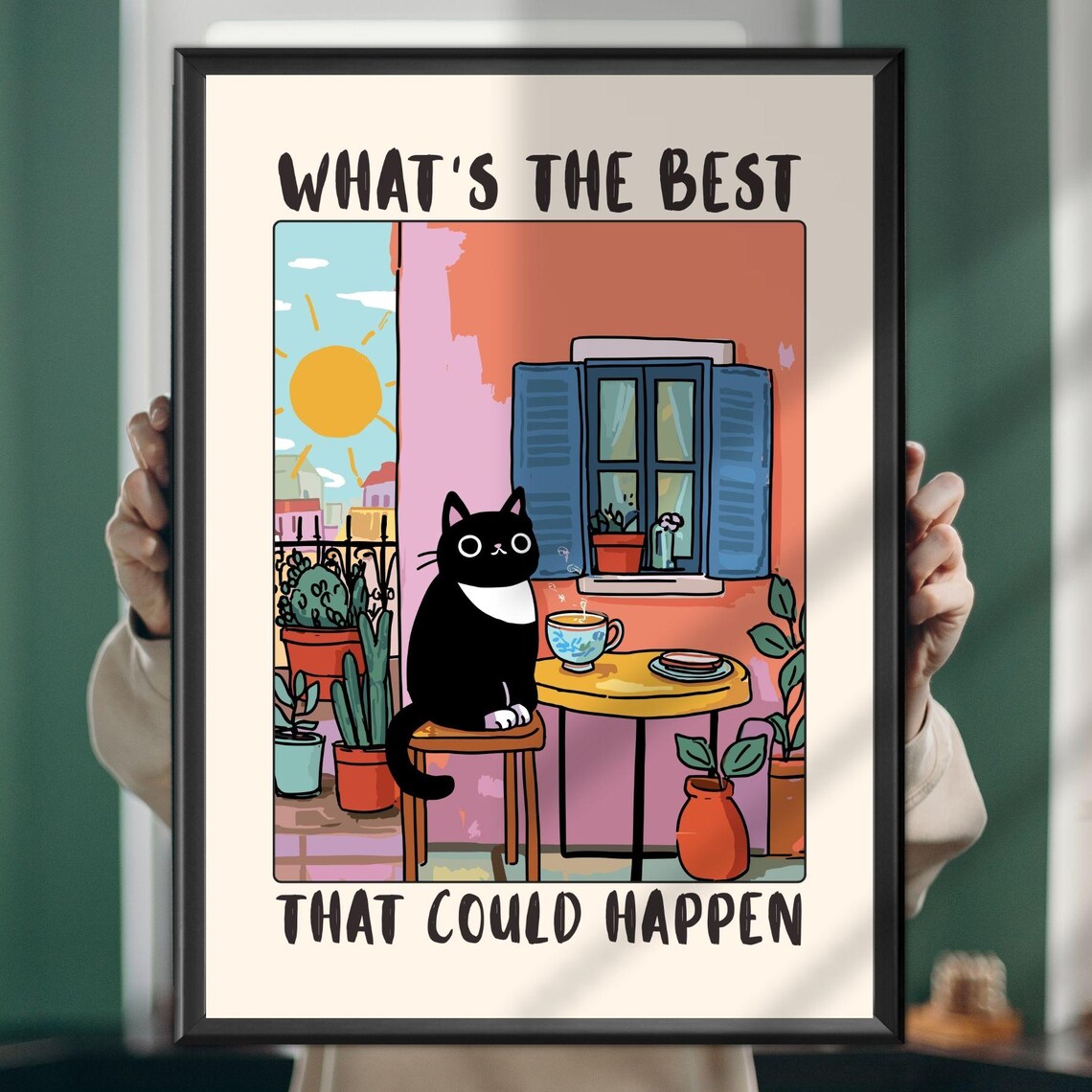 What's the Best That Could Happen? Cat Art Print
