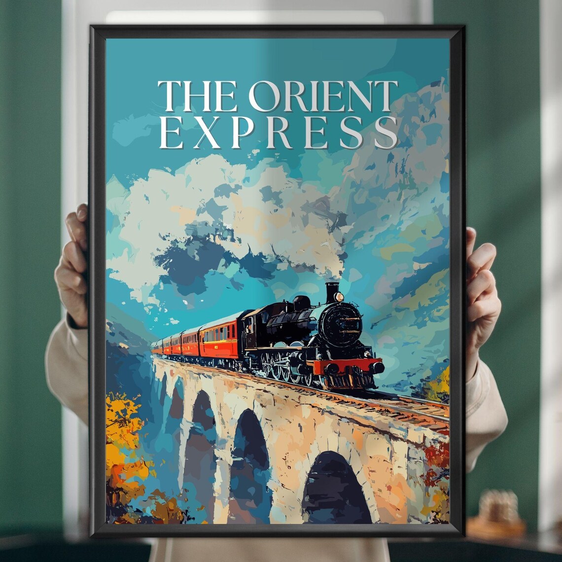 Orient Express Luxury Train Travel Poster, Railway Art