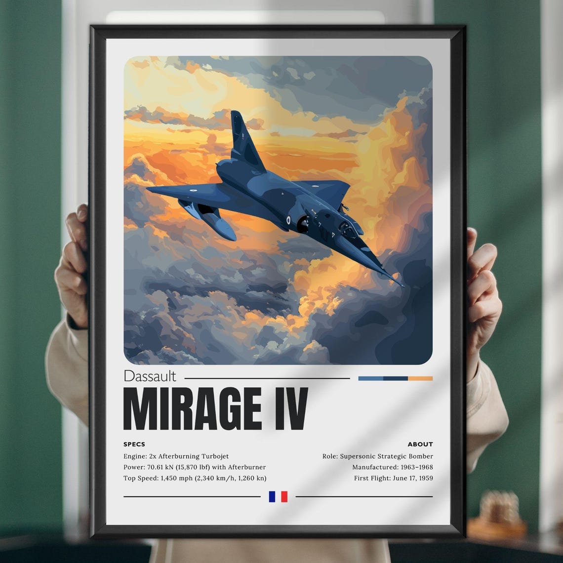 Dassault Mirage IV French Supersonic Bomber Jet Aviation Poster