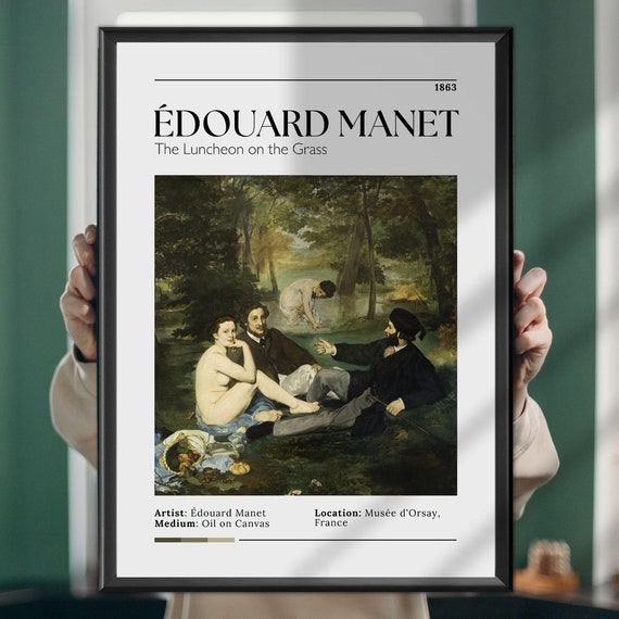 Luncheon On The Grass Douard Manet Art Print Famous Painting Impressionist Masterpiece Canvas Framed