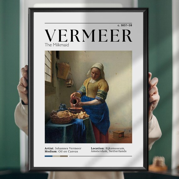 Johannes Vermeer The Milkmaid c. 1657-58 Famous Classic Poster