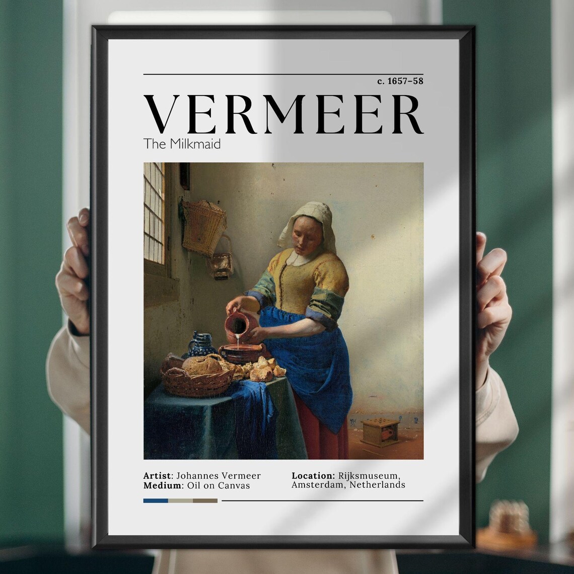 Johannes Vermeer The Milkmaid c. 1657-58 Famous Classic Poster