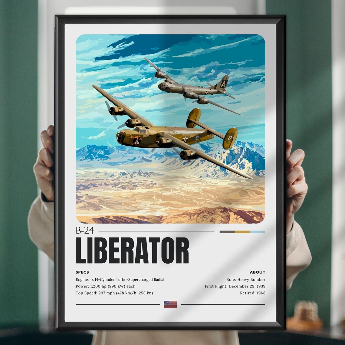 Liberator Aircraft WWII Bomber Military Aviation Art Print