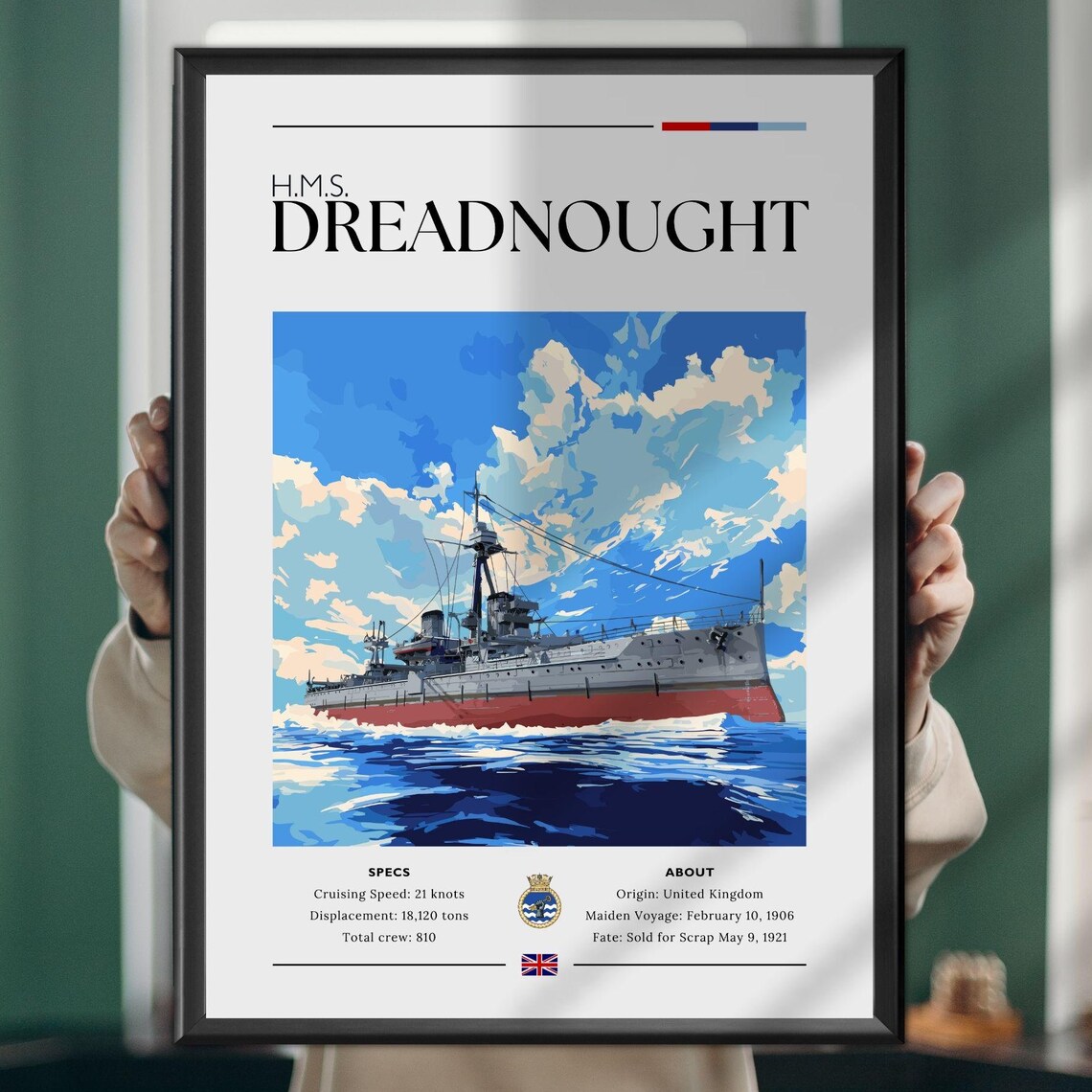 HMS Dreadnought Maritime Famous Ship Art Print