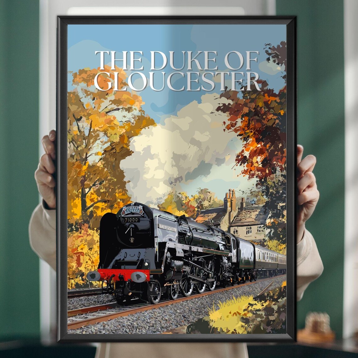 Duke of Gloucester 71000 Torbay Express Autumn Steam Train Poster