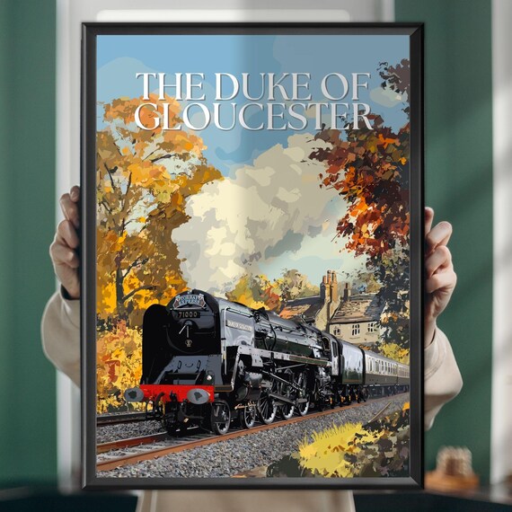 Duke of Gloucester 71000 Torbay Express Autumn Steam Train Poster