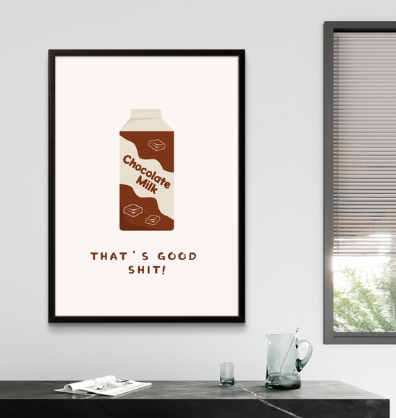 Chocolate Milk Carton Funny Retro Kitchen Meme Decorative Poster