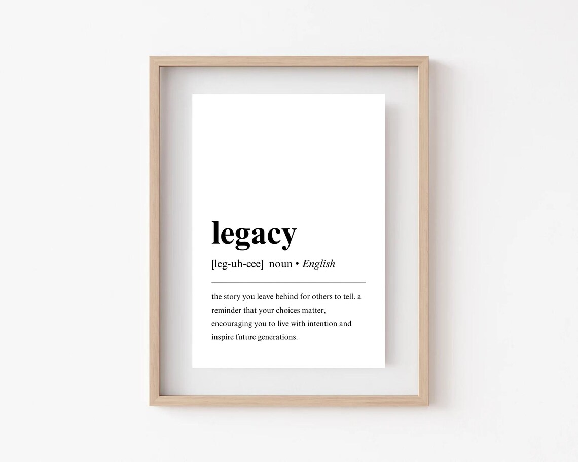 Legacy Definition Poster, Minimalist Office Decor - Image 2