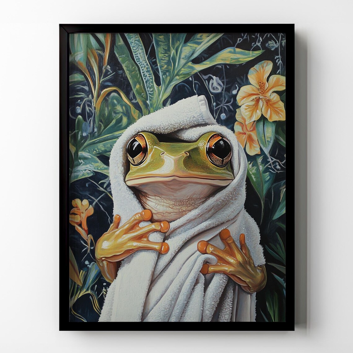 Frog Bathroom Funny Toad Tropical Jungle Poster