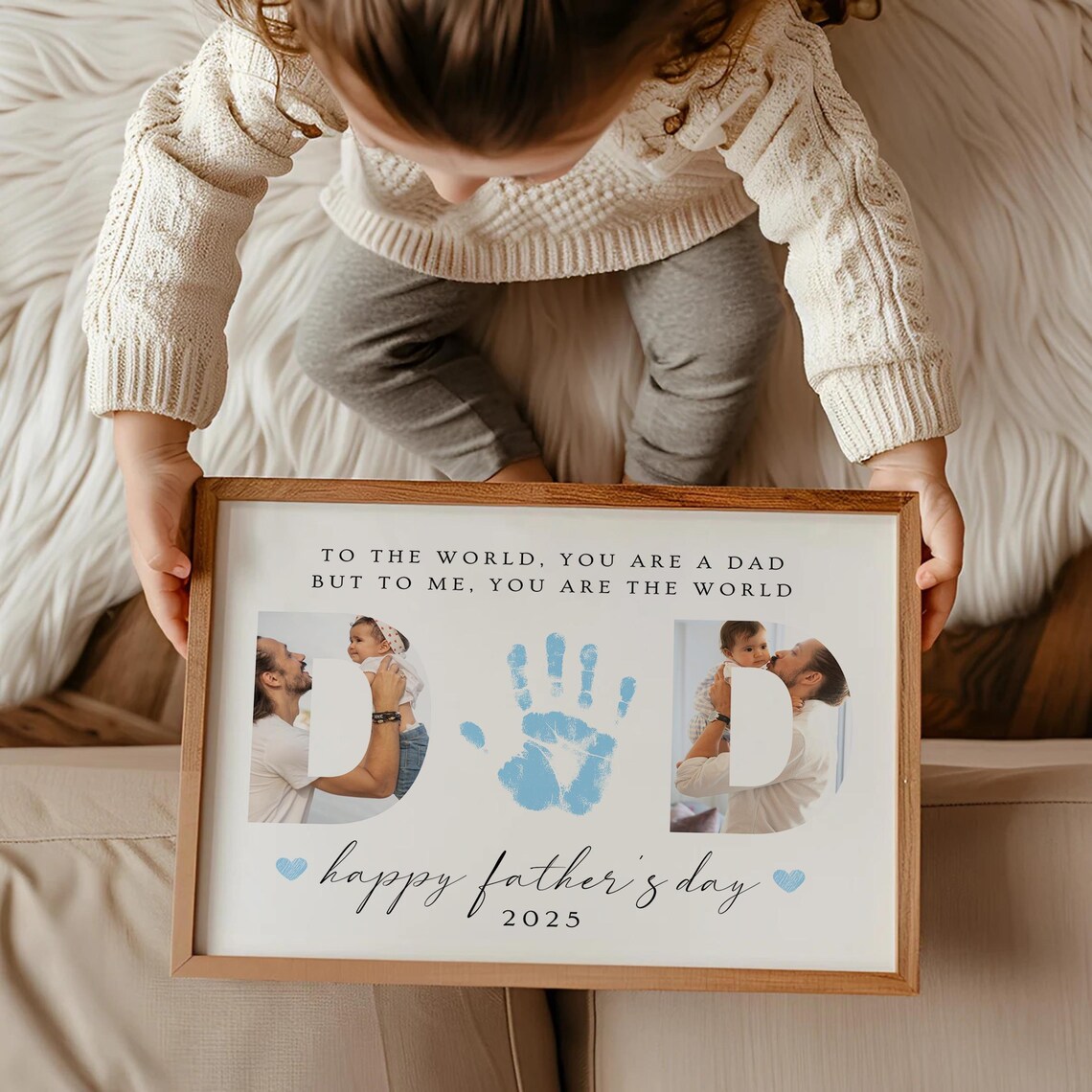 Father's Day Handprint Gift, DIY Craft Art Print - Image 2