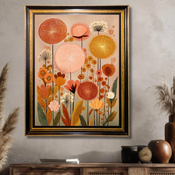 Abstract Floral Print Botanical Wall Art Modern Flower Boho Decor Instant