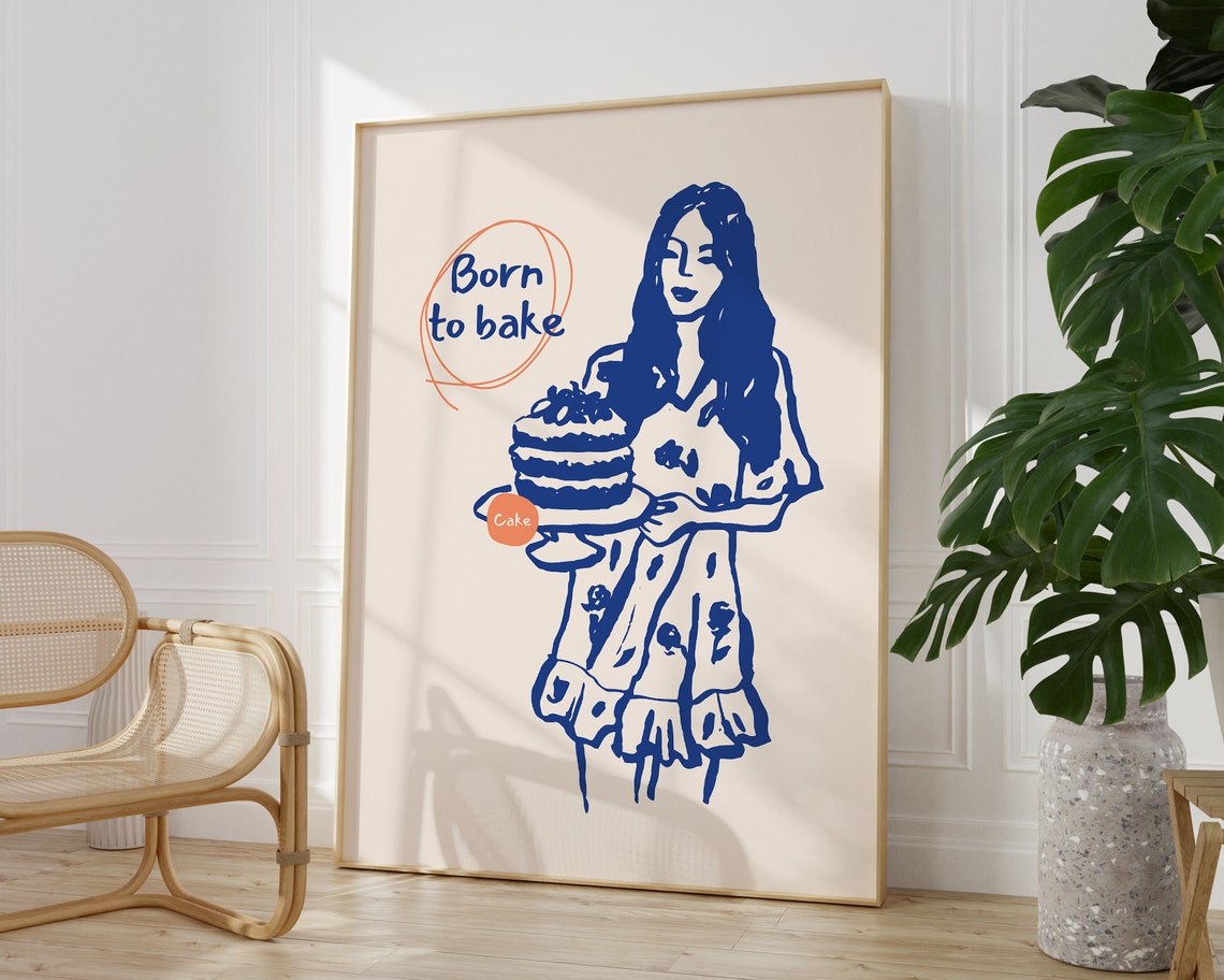 Baking Quote Wall Art Cute Cake Art Print Modern Kitchen Wall Decor Gift For Baker Funny Kitchen Quote Print - Image 3