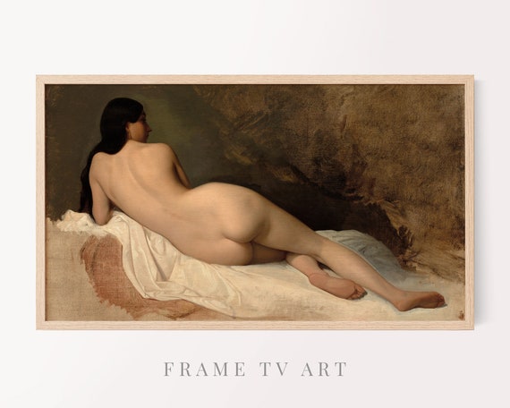Frame Tv Art Vintage Nude Woman Painting Antique Naked Female Tv Art Moody Bedroom Art Instant