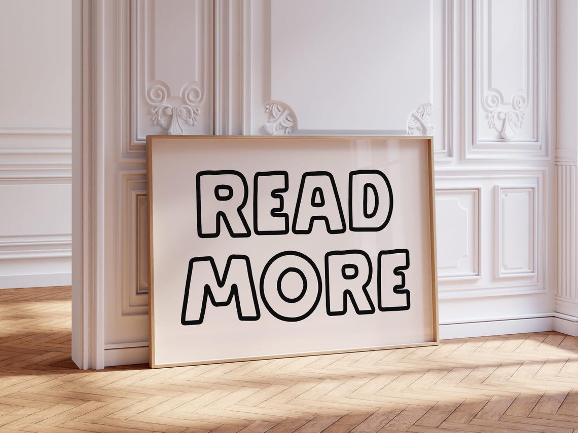 Read More Bold Bubble Letters Book Lover Reading Gift Poster - Image 2