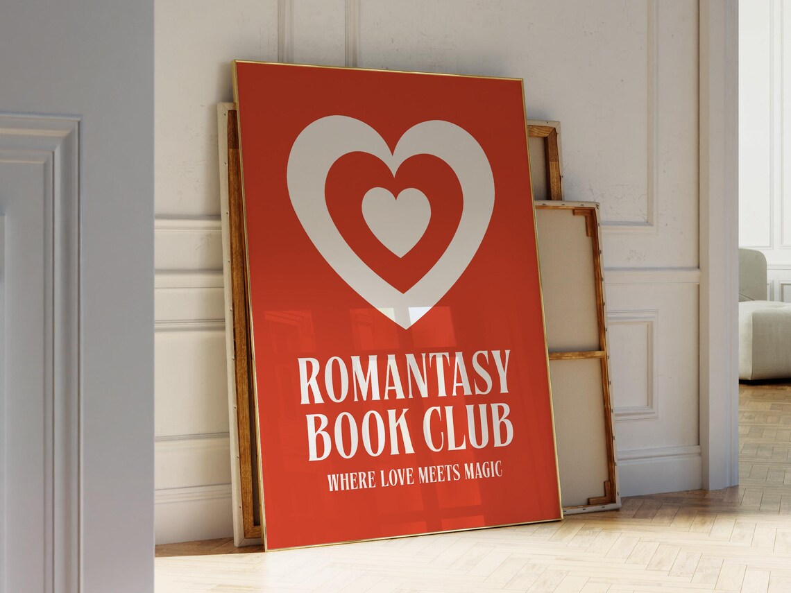 Romantasy Book Club Red Heart Where Love Meets Magic Gift Print - Image 2