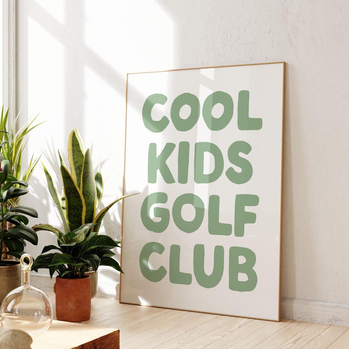Cool Kids Golf Club Sage Green Boys Room Motivational Poster