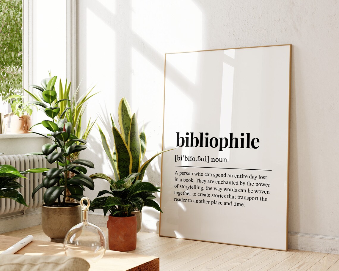 Bibliophile Definition Book Lover Dictionary Style Poster Gift