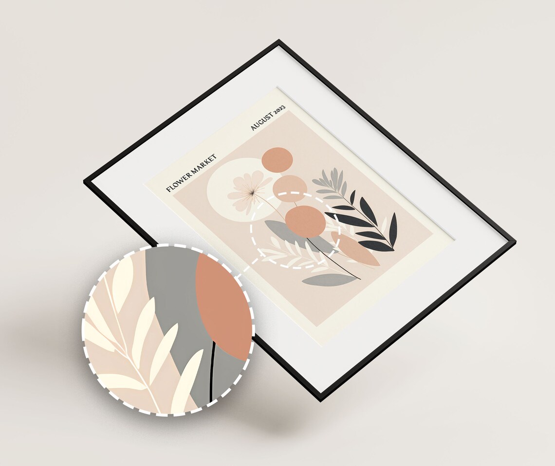 Flower Market August 2023 Abstract Botanical Exhibition Poster - Image 2