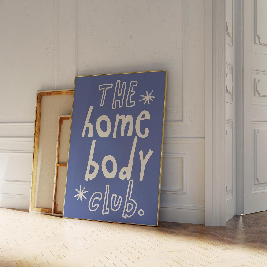 The Homebody Club Dark Blue Hand Lettered Quote Trendy Wall Art Print - Image 5
