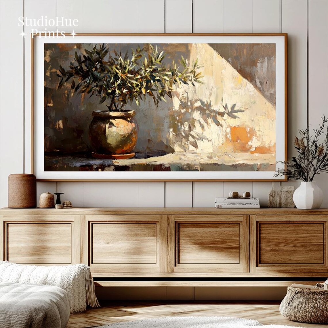 Olive Tree Painting, Rustic Vintage Botanical Still Life - Image 2