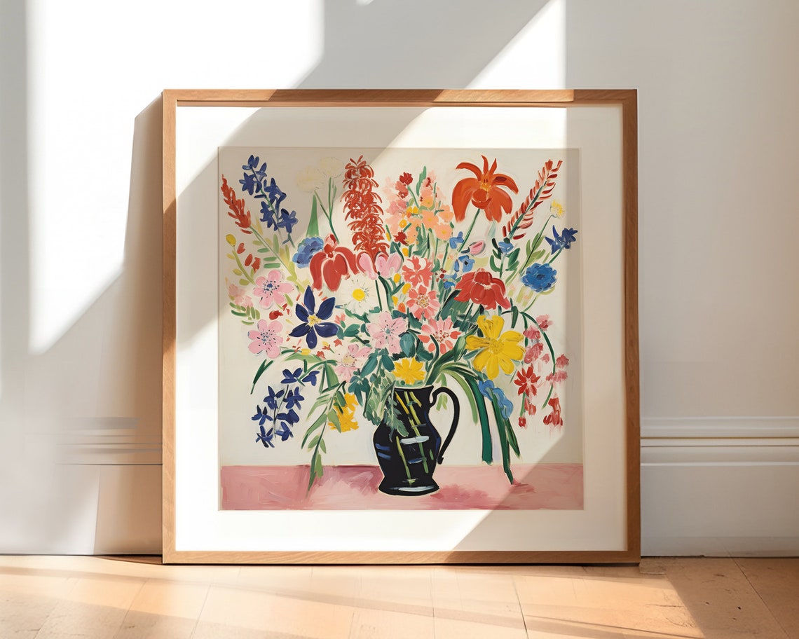 Vase Of Flowers, Vintage Botanical Floral Art Print