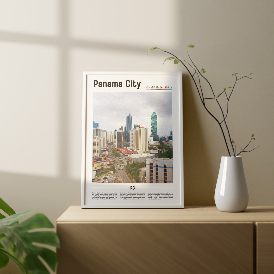 Panama City Print Panama City Poster Panama City Wall Art Oil Painting Poster City Print City Artwork Travel Artwork Travel Wall Art - Image 2