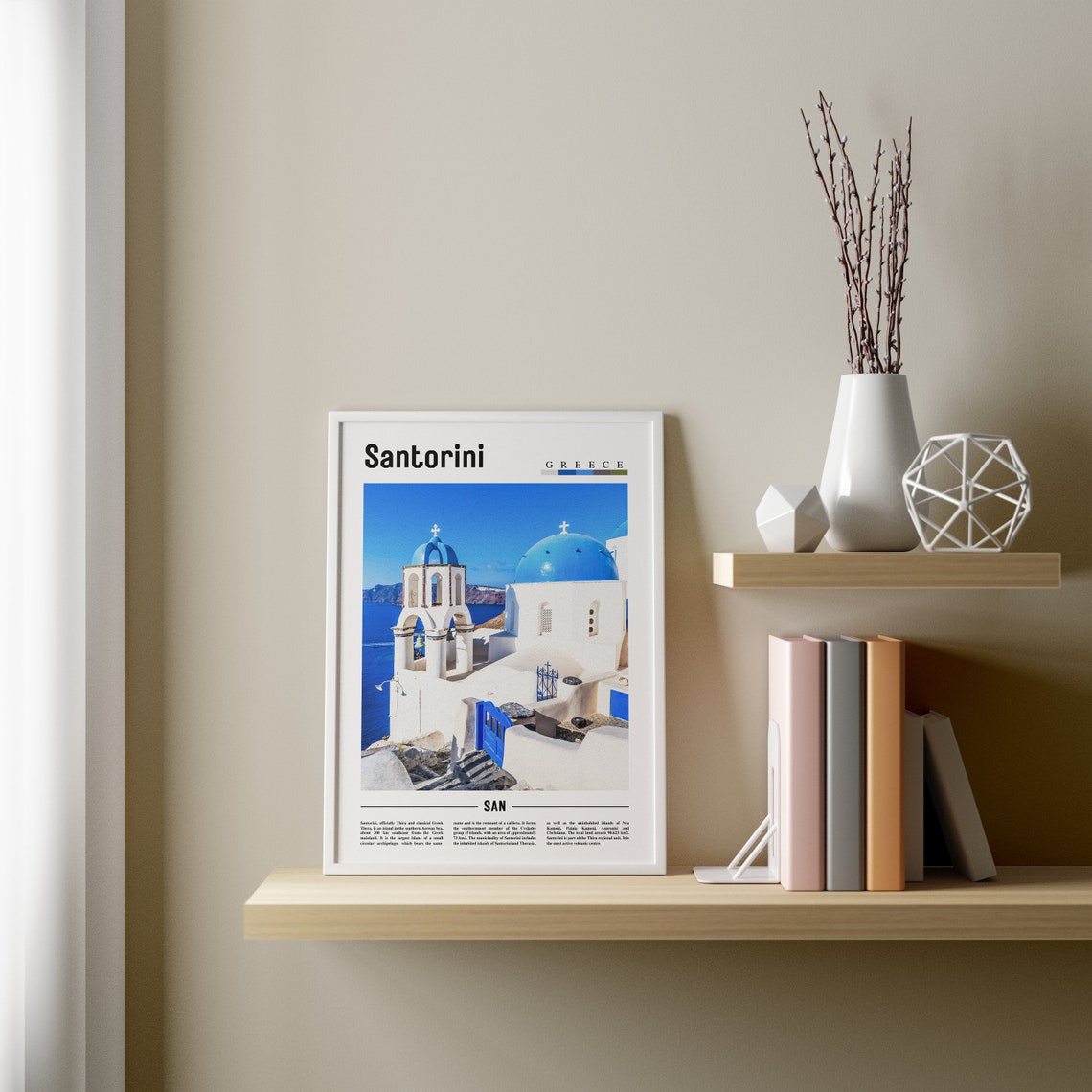 Santorini Print Santorini Poster Santorini Wall Art Oil Painting Poster Colorful City Print City Artwork Travel Artwork Travel Wall Art - Image 3