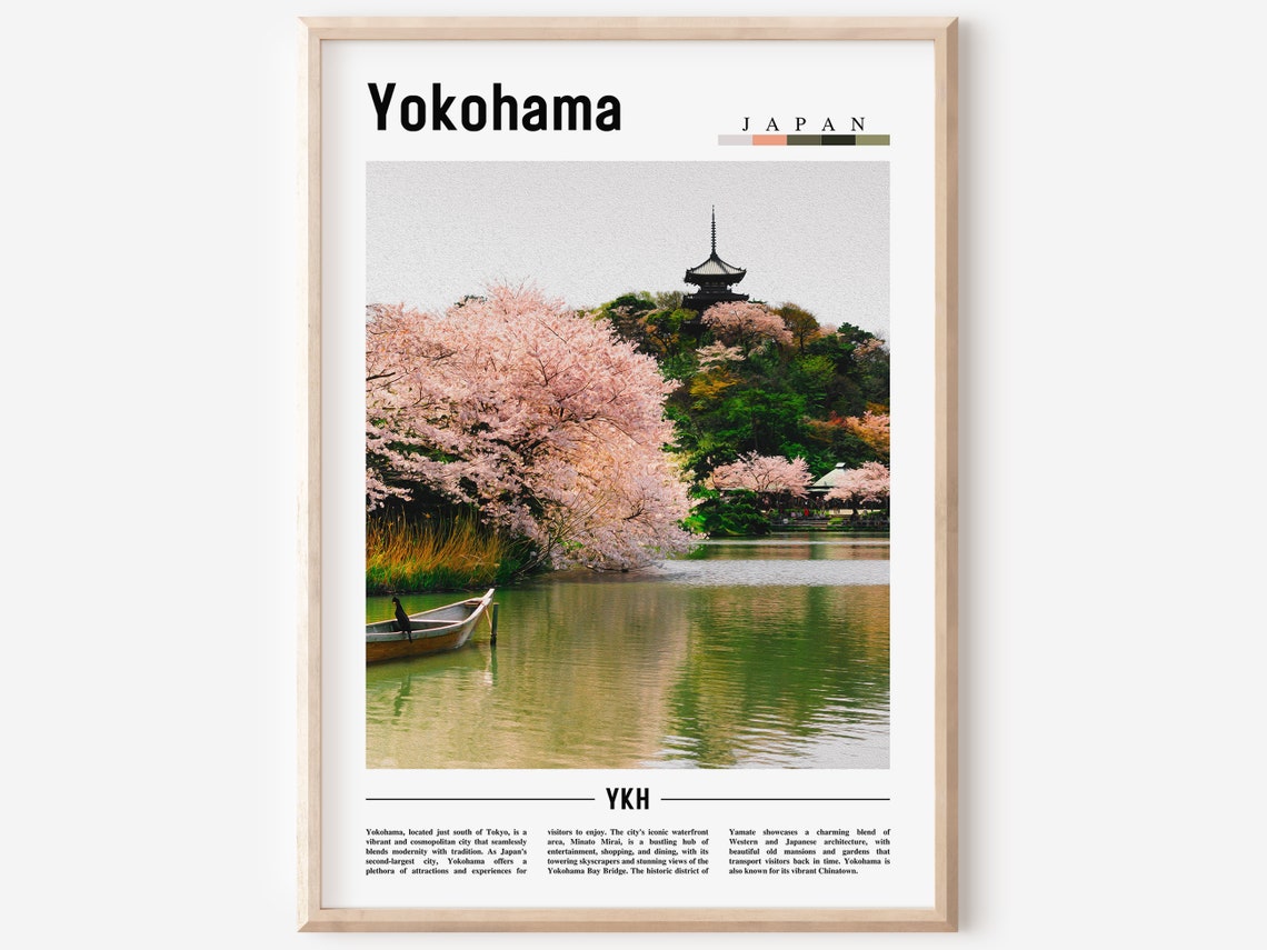 Yokohama Poster Yokohama Print Yokohama Wall Art Asia Print Asia Poster Asia Photo Minimal Travel Poster