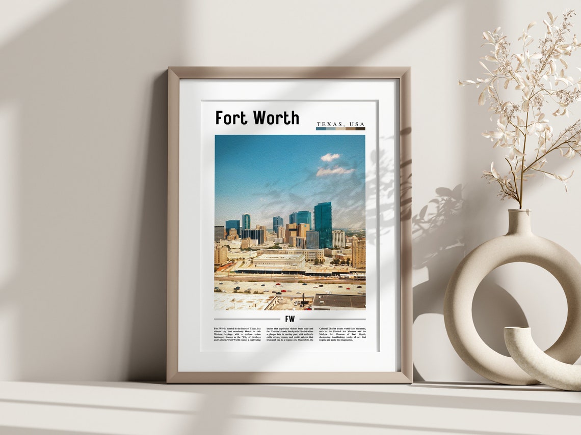 Fort Worth Poster Fort Worth Print Fort Worth Wall Art United States Photo United States Poster United States Print - Image 3