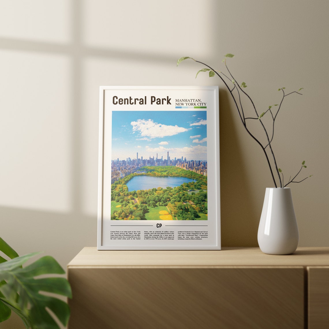 Central Park Print Central Park Poster Central Park Wall Art Oil Painting Poster City Print City Artwork Travel Artwork Travel Wall Art - Image 2