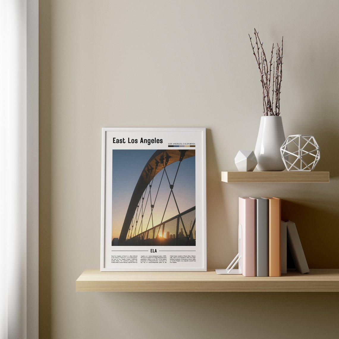 East Los Angeles Print East Los Angeles Poster East Los Angeles Wall Art Minimal Travel Print Minimal City Poster Oil Painting Poster - Image 2