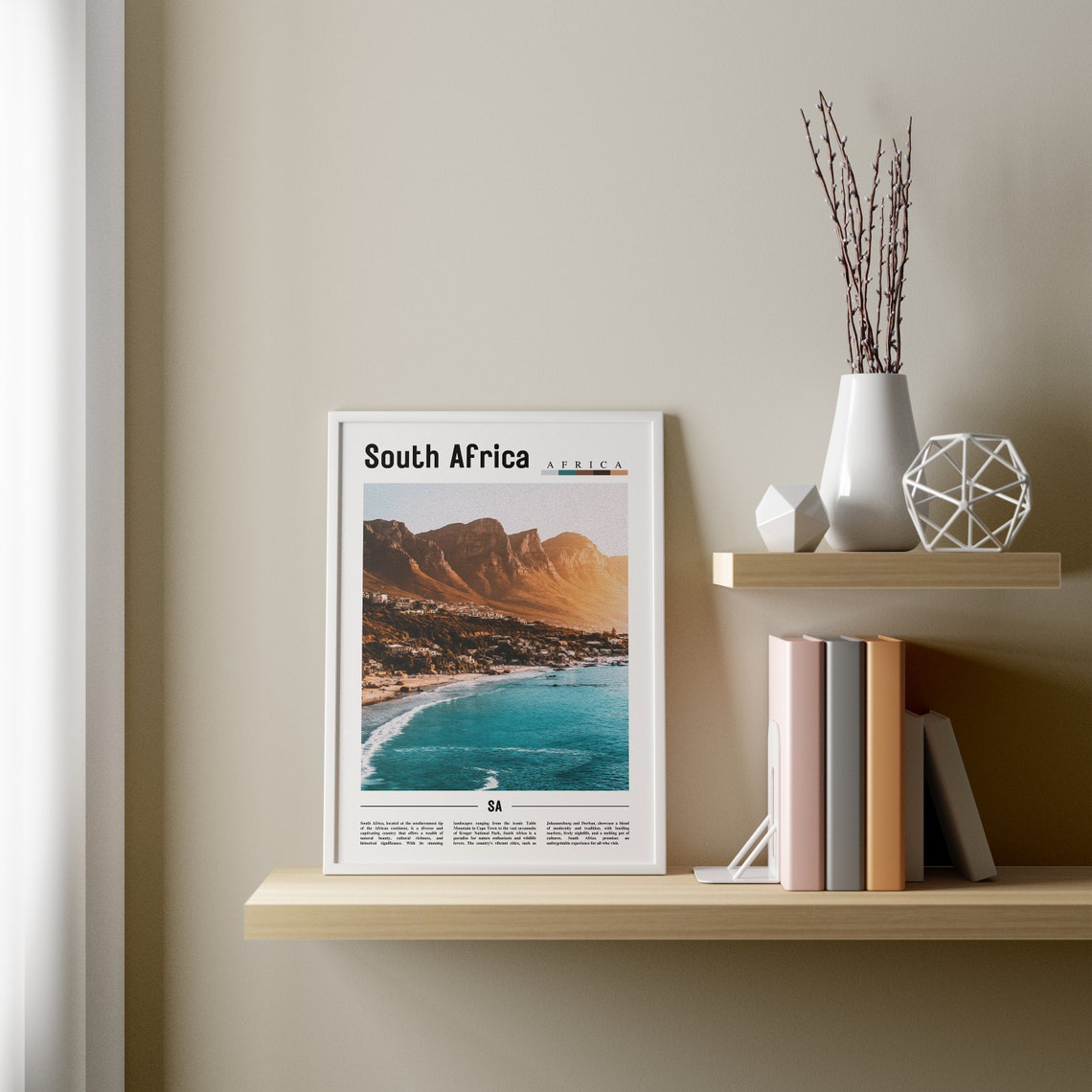 South Africa Poster South Africa Print South Africa Wall Art Minimal Travel Print Travel Destination Oil Painting Poster - Image 4