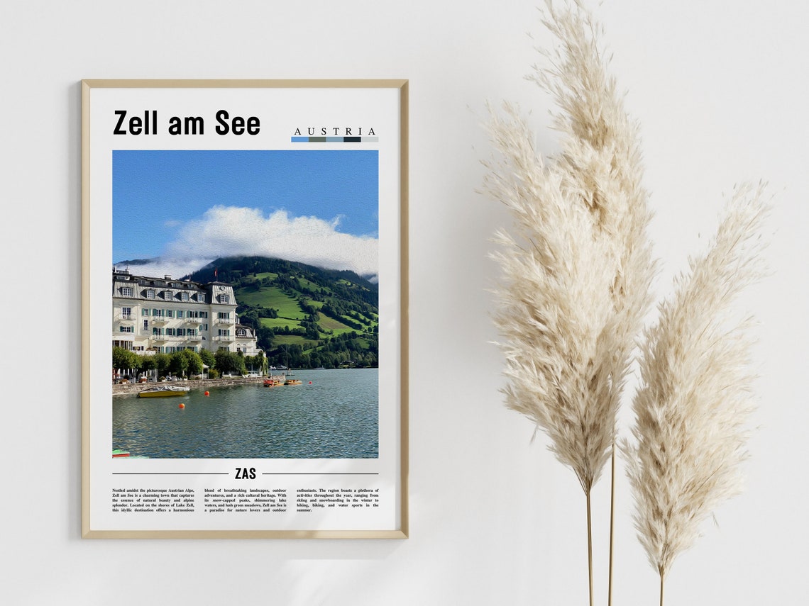 Zell Am See Poster Zell Am See Print Zell Am See Wall Art Europe Photo Europe Poster Europe Print Travel Poster - Image 4