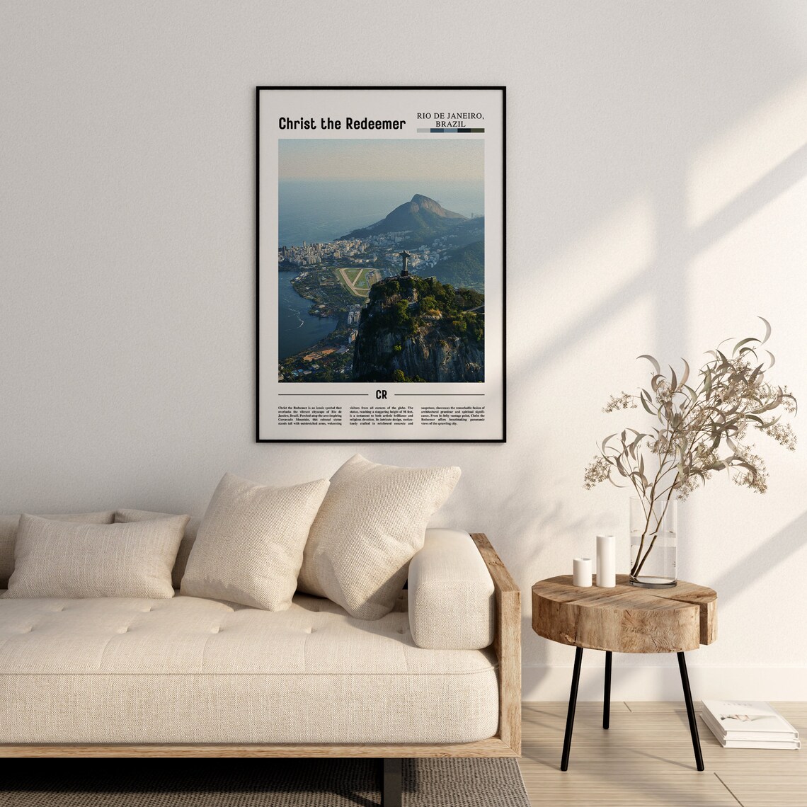 Christ the Redeemer Rio Corcovado Aerial Minimalist Travel Poster - Image 2