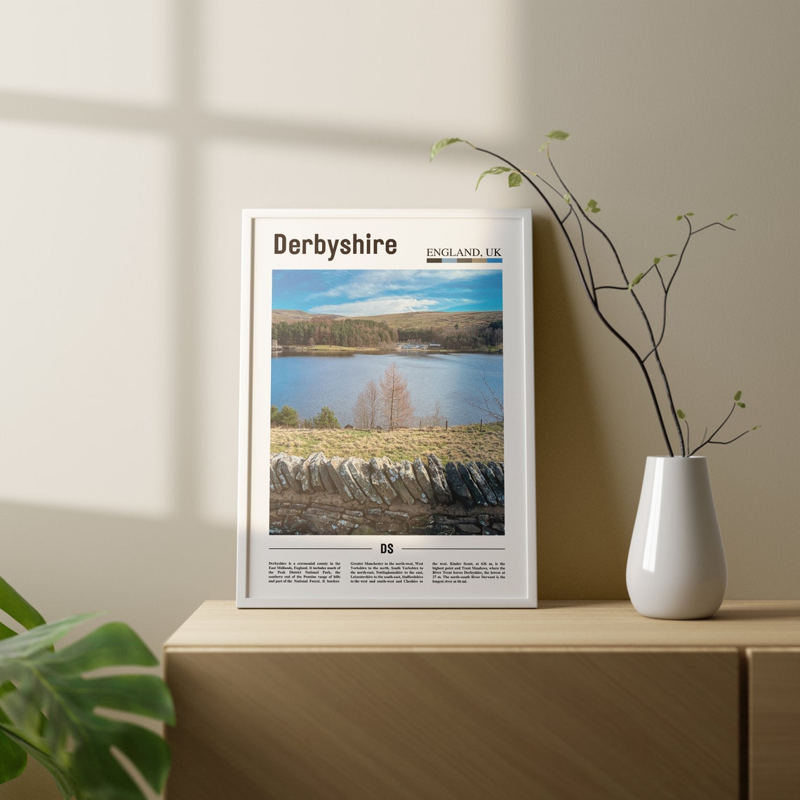 Derbyshire Print Derbyshire Poster Derbyshire Wall Art Oil Painting Poster Colorful City Print City Artwork Travel Artwork Travel Art - Image 2