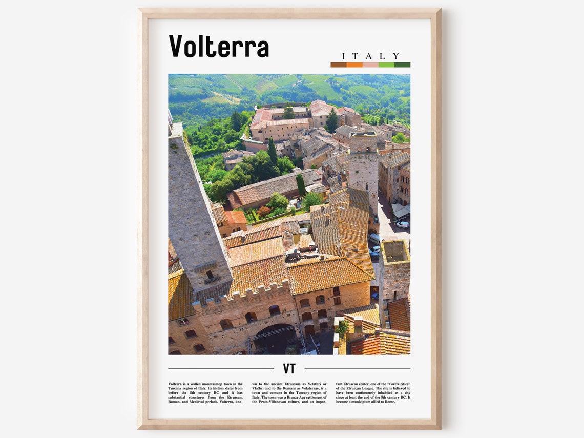 Volterra Print Volterra Poster Volterra Wall Art Italy Photo Italy Poster Italy Print Italy Wall Art Minimal Travel Poster